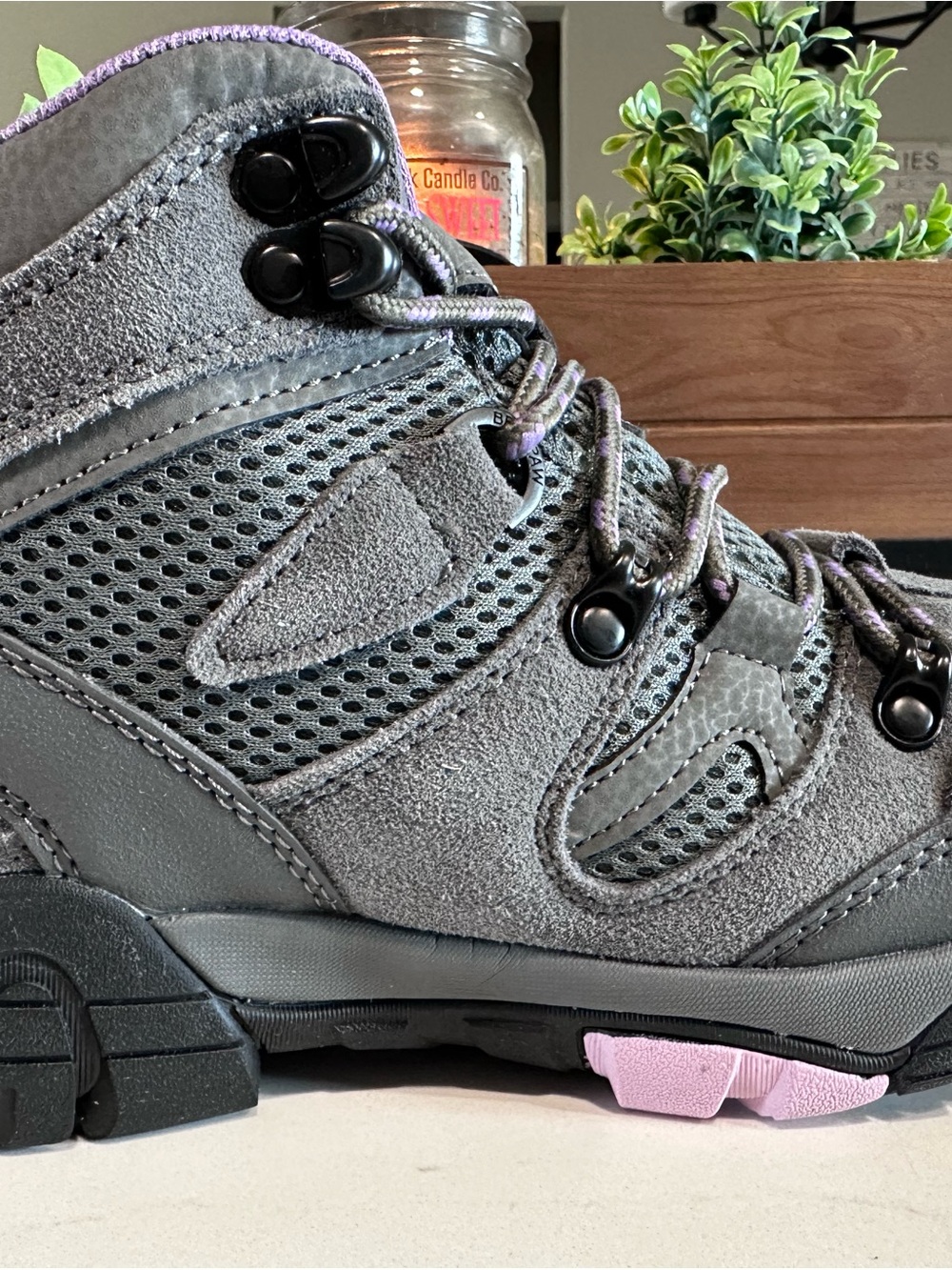 BearPaw Corsica Waterproof Gray and Purple Women's Trail Boots - Picture 9 of 14